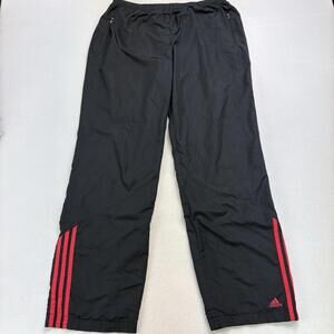 Vintage Adidas Lined Striped Track Pants Women’s Size XL Black Red